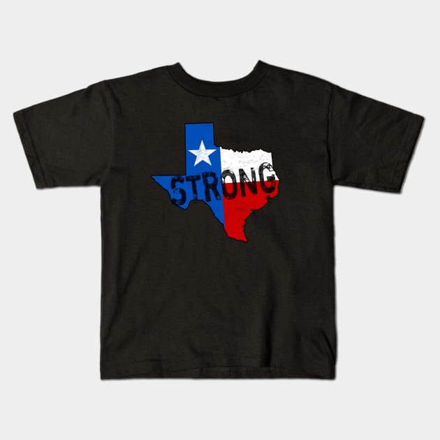 Texas Strong State of Texas Flag Support Kids T-Shirt by TeeCreations